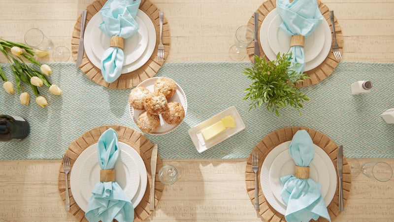 DII Braided Farmhouse Table Runner, 15 x 72 inches, 1-Piece, Aqua - Image 3